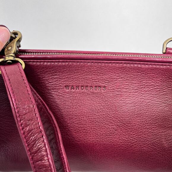 Wanderers Travel Co Crossbody Bag Marianna Burgundy Leather Handbag - Picture 7 of 16